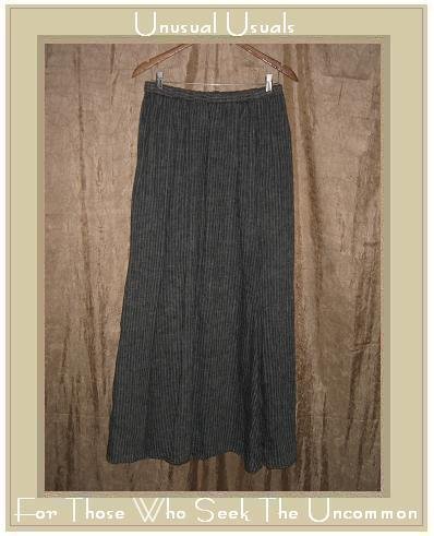 Flax by Jeanne Engelhart Extra Long & Full Striped LINEN Skirt Large L