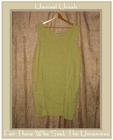 TOM TOM Spring Green LINEN Jumper Jump Dress Large L