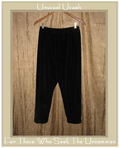 Angelheart Designs by Jeanne Engelhart Flax BLACK VELOUR Leggings Pants Small S