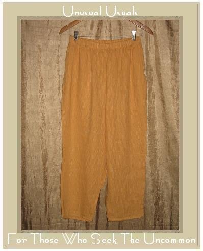 FLAX Orange Striped LINEN Pants Jeanne Engelhart Medium M