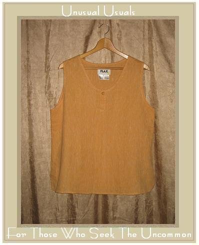 FLAX Striped Linen Shirt Tank Top Jeanne Engelhart Large L