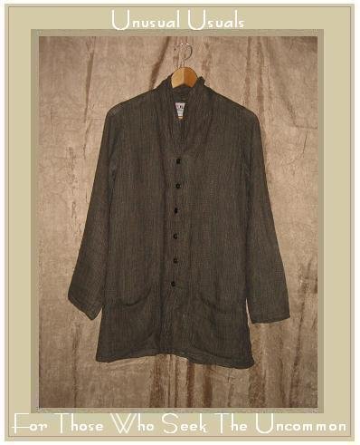 FLAX Jeanne Engelhart Bark Cloth LINEN Snappy Jacket Petite P