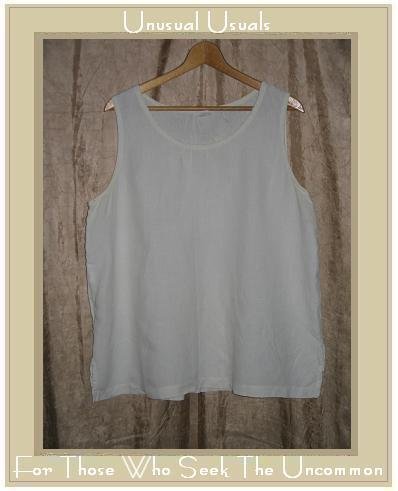 EILEEN FISHER Woman White Linen Pullover Tank Shirt Top Shell 1X