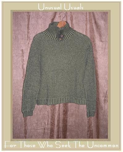 Willow Mint Green Buttoned Turtleneck Tunic Sweater Large L