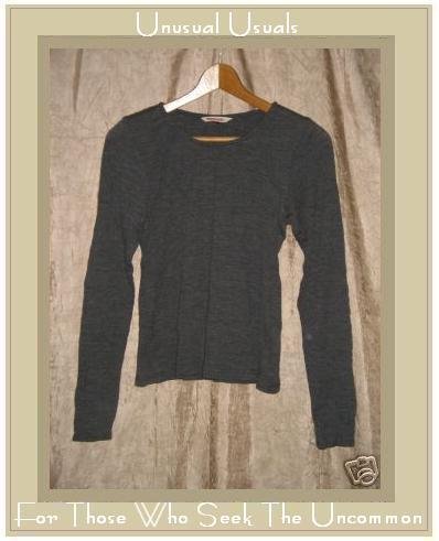 CLOTHESPIN Boutique Textured Gray Wool Knit Pullover shirt top X-Small XS