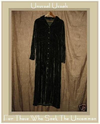 Boston Proper Soft Green Velvet Shapely Button Dress Medium M