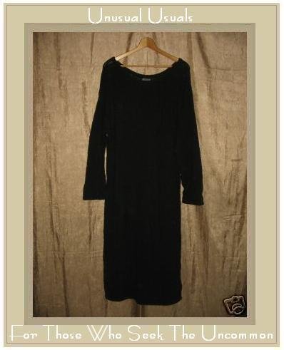 COLOR ME COTTON CMC Nubby Black Knit Pullover Tunic Dress Large L