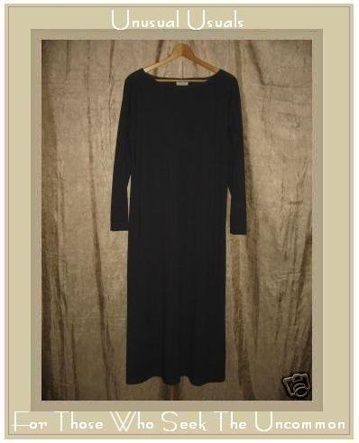 COTTON STUDIO Long Gray Slinky Knit Pullover Tunic Dress Medium M