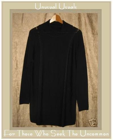 GLIV of Italy Long Black Knit Tunic Top Shirt Medium M