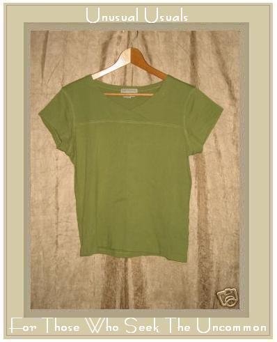 ROYAL ROBBIN Soft Green Cotton Tee Shirt Top Medium M