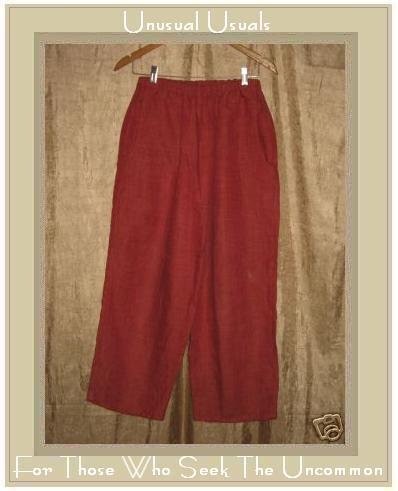 FLAX by Jeanne Engelhart Tomato LINEN FLOODS Pants Small S