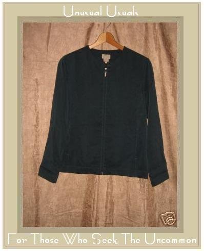 SIGRID OLSEN SPORT Jewel Blue Tencel Shapely Zipper Jacket X-Small XS