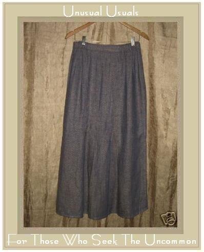 FLAX Long & Full Textured Purple LINEN Skirt by Jeanne Engelhart Medium M