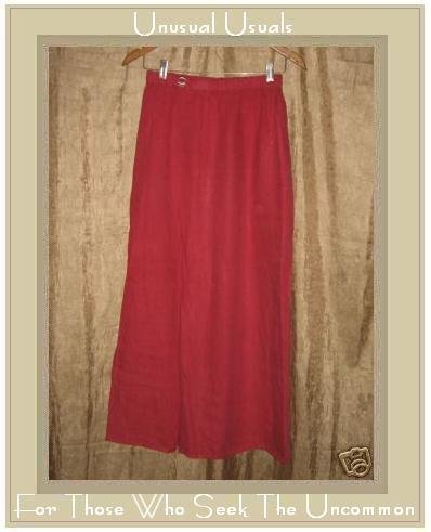 FLAX by Jeanne Engelhart Red LINEN Skirt Medium M
