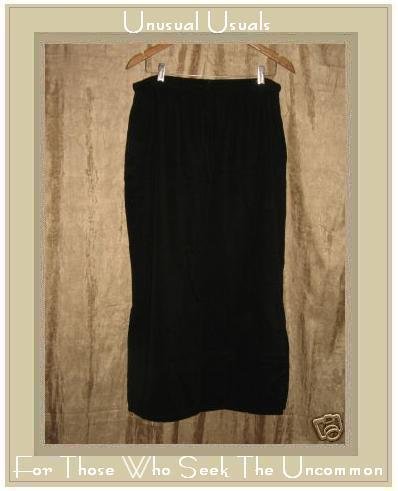 FOCUS Long Black Tencel Drawstring Skirt Medium M
