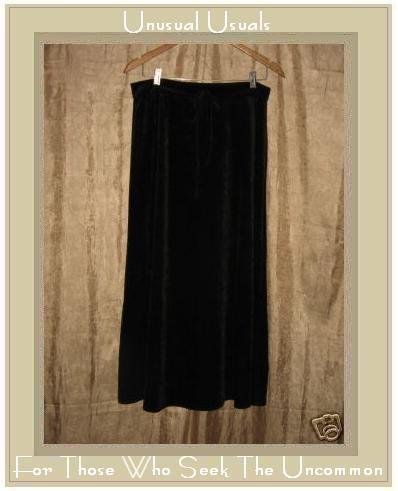 JMK Long & Full Chocolate Brown Velour Skirt Medium M