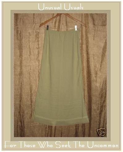 Real Comfort Long Leafy Green Tulle Trimmed Skirt Medium M