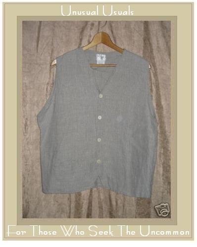 FLAX by Angelheart Jeanne Engelhart LINEN VEST Medium M