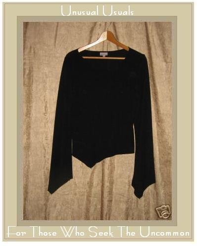 Charlotte Russe Black Assymetric Knit Pullover Shirt Top Large L