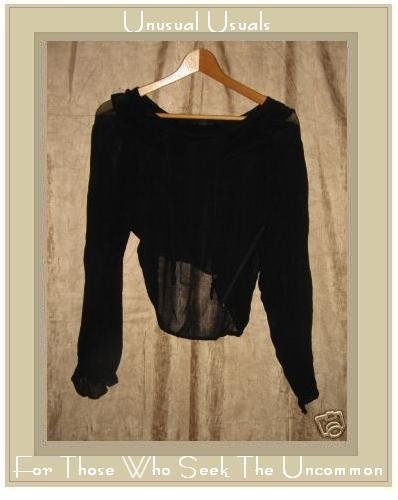 MAGAZINE Lovely Sheer Black Fluttery Shirt Tunic Top Medium M