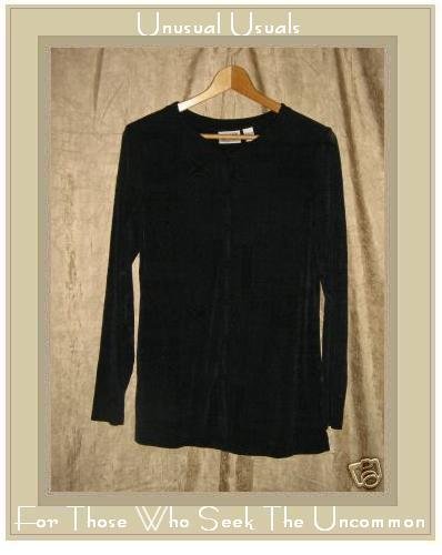 CHICO'S DESIGN Snappy Traverler Knit Shirt Tunic Top Size 1 Small S