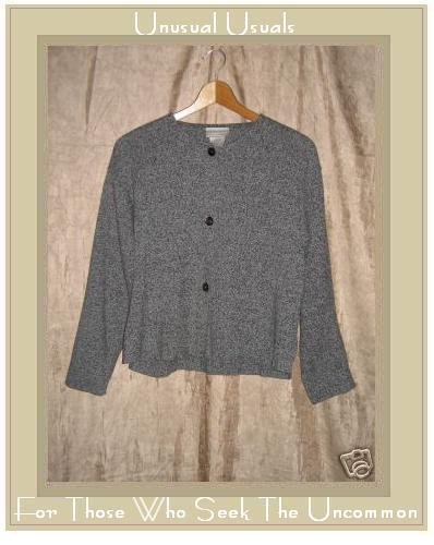Coldwater Creek Gray Cotton Button Cardigan Shirt Top Small S