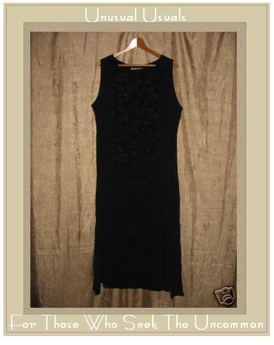 Gado - Gado Long Black Floral Dress Medium M