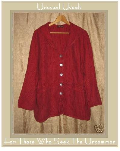Somewhat Funky Liz & Jane Red Stripe Skirted Tunic Top Large L