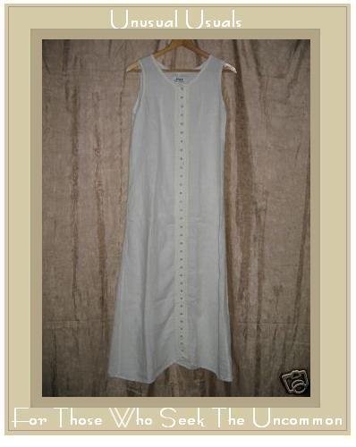 FLAX by Jeanne Engelhart White LINEN Snappy Dress Petite P