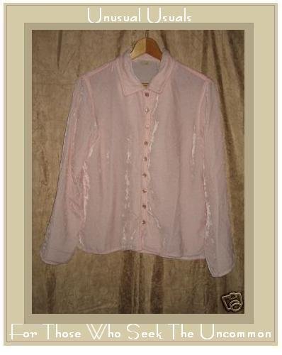 J. Jill Soft Pink Rayon Velvet Button Shirt Top Small S