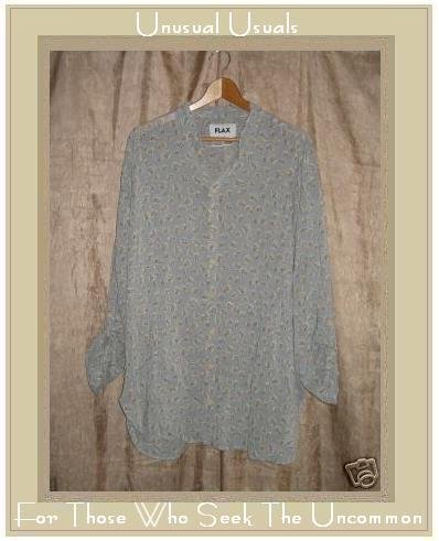 Flax Skirted Floral Tunic Shirt Jeanne Engelhart Small S