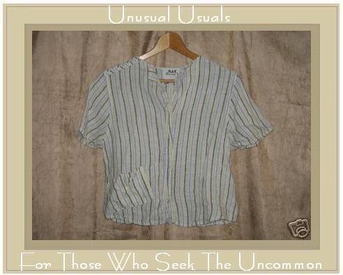 FLAX Jeanne Engelhart Linen Pullover Shirt Top Petite P