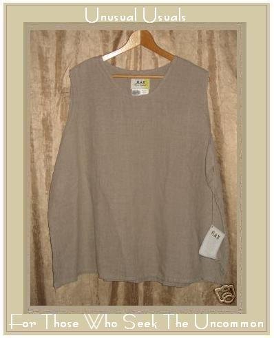 New FLAX Jeanne Engelhart Linen Tank Top Shirt 1 Generous 1G