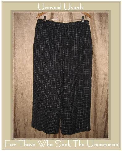 FLAX Black & White Grid LINEN FLOODS Pants Jeanne Engelhart 2 Generous 2G