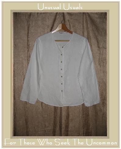 J. Jill White LINEN Button Shirt Tunic Top X-Small Petite XSP
