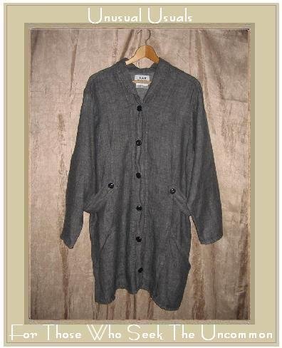 Jeanne Engelhart FLAX linen button Jacket Coat Large L