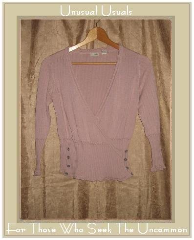 ODILLE Soft Lilac Cotton Wrapped Knit Cardigan Top Shirt Small S