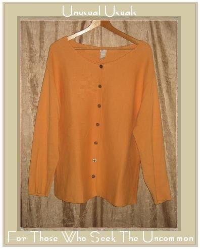 J. Jill Orange Cotton Knit Cardigan Sweater Tunic Top Large L