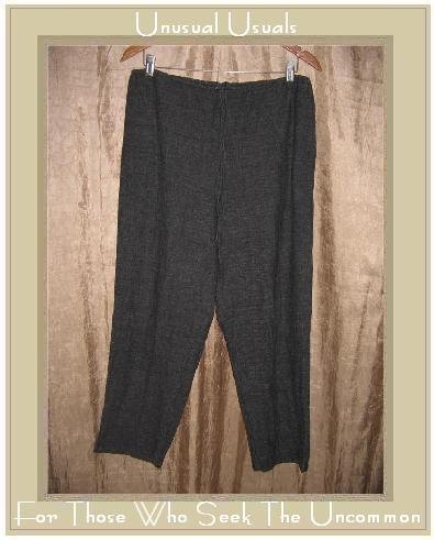 Chico's Design Gray Rayon Linen Drawstring Pants Size 2 Medium M
