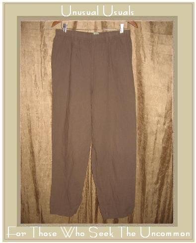 TROPISM Earthy Brown LINEN & COTTON Pants Large L