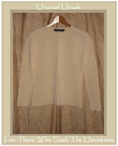 RAMSAY Dublin Textured Cream Knit Pullover Shirt Top Small S