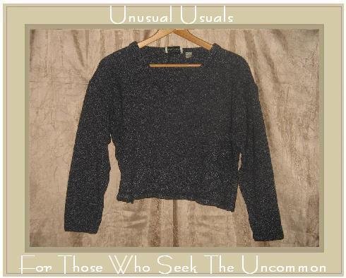 PUTUMAYO Speckled Black Knit Pullover Sweater Shirt Top SMALL S