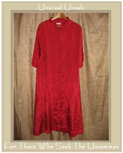 KRISTA LARSON Long Red Button Dress Jacket One Size