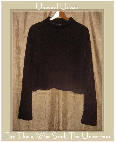 KRAFTWORK Soft Furry Brown Stretch Knit Sweater Medium Large M L