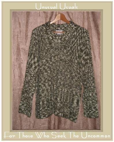 JOAN BASS Soft Mottled Green Knit Pullover Sweater Top Large L