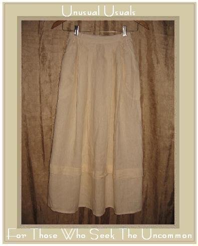 FLAX Long & Full Textured Cream LINEN Skirt by Jeanne Engelhart Petite P