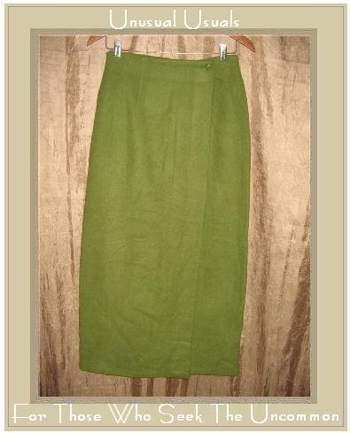 Tracy Evans Long Apple Green Wool Wrap Skirt Boutique Size 5 Small S