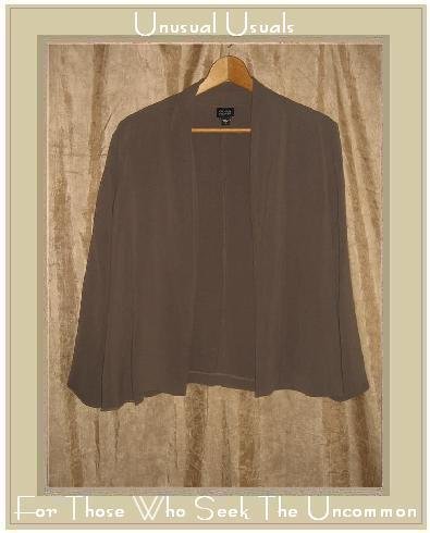 EILEEN FISHER Gray Silk Shawl Cardigan Jacket Top Small S