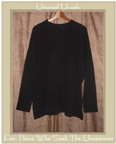 LILITH of France Charcoal Gray Wool Knit Tunic Sweater Top OS