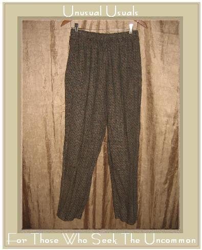 FLAX by Jeanne Engelhart Brown Basket Weave LINEN Pants Medium M